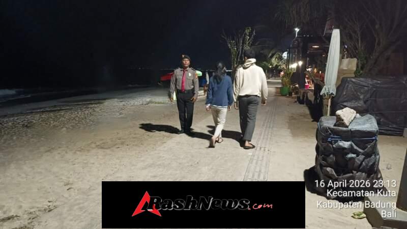 Patroli Dialogis Sat Pamobvit Polresta Denpasar Jaga Keamanan Kawasan Wisata Pantai Kuta