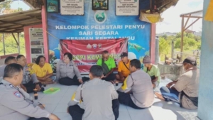Ngopi Kamtibmas Bhabinkamtibmas Polsek Dentim, Perkuat Sinergi dengan Kelompok Pelestari Penyu