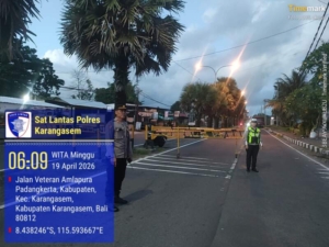 Sat Lantas Polres Karangasem Amankan Jalur Car Free Day di Jalan Veteran