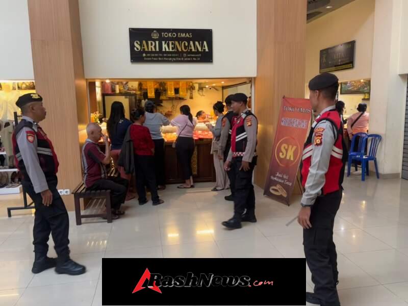 Sat Samapta Polres Klungkung Gelar Patroli KRYD di Pasar Seni.