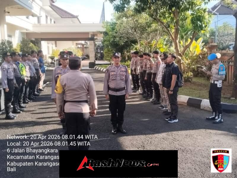 Laksanakan Tugas Piket Mako, Sat Lantas Polres Karangasem Ikuti Serah Terima Tugas Jaga