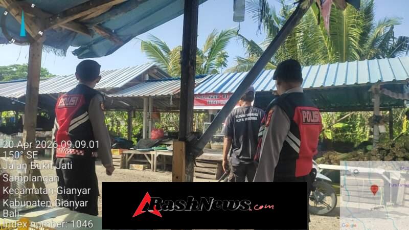 Patroli Presisi Sat Samapta Polres Gianyar Sambangi Pasar Rakyat Samplangan, Situasi Aman dan Kondusif