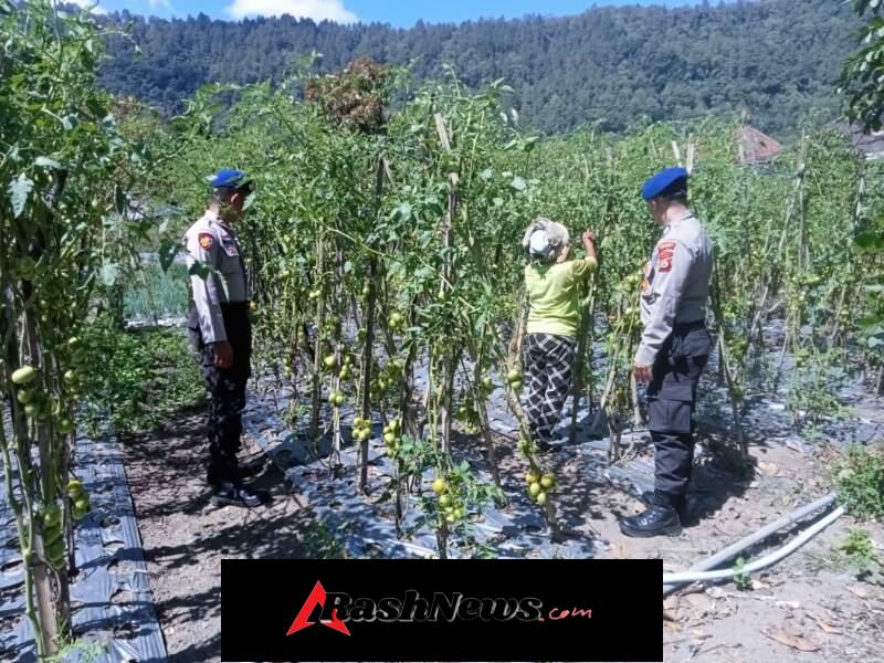 Satpolairud Polres Bangli dekat dengan masyarakat sambang petani di Pesisir Danau Batur dukung ketahanan Pangan