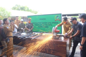 Pemusnahan Senjata Api Rakitan Hasil Operasi Teritorial di Bima Berjalan Lancar