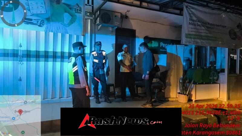 Jaga Kamtibmas Malam Hari, Polsek Bebandem Intensifkan ‘Blue Light Patrol’ di Titik Rawan