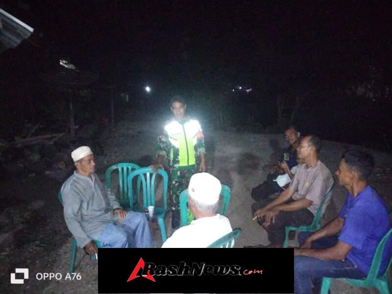 Babinsa Aktif Gelar Ronda Malam untuk Jaga Kamtibmas di Kabupaten Bima