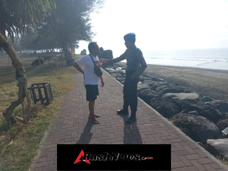 Giat Sambang Dan Himbauan Keamanan Oleh Satpolairud Polres Gianyar Di Pantai Masceti