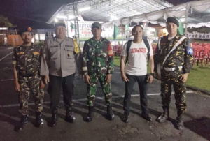 Bhabinkamtibmas Sumerta Kauh Bersinergi Bersama Babinsa dan Banser Amankan Halal Bihalal MWC NU Denpasar Timur