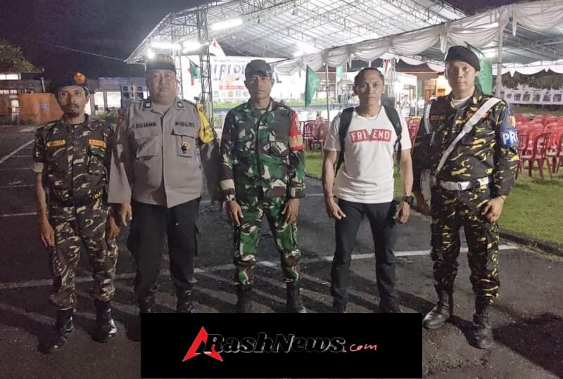 Bhabinkamtibmas Sumerta Kauh Bersinergi Bersama Babinsa dan Banser Amankan Halal Bihalal MWC NU Denpasar Timur