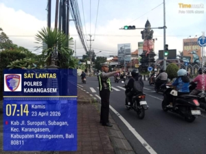 Personil Lantas Laksanakan Gatur Pagi Demi Ketertiban Dan Kelancaran Arus Lalin Di Ktl 1 Subagan