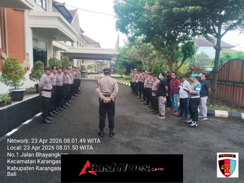 Laksanakan Tugas Piket Mako, Sat Lantas Polres Karangasem Ikuti Serah Terima Tugas Jaga