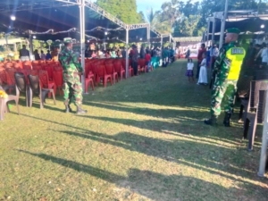 Aparat Koramil Pastikan Misa Syukur Imam di Pantai Baru Kondusif