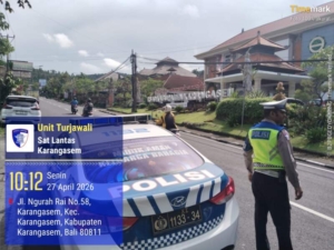 Satlantas Polres Karangasem Intensifkan Patroli Dialogis di Beat 1 Guna Cegah Laka Lantas dan Gangguan Kamtibmas