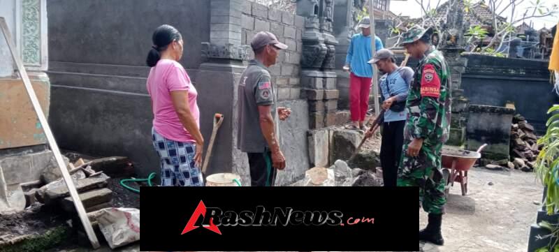 Sentuhan TNI di Desa, Babinsa Jatiluwih Bantu Perbaikan Tempat Ibadah Warga