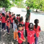 Siswa TK Al-Ikhlas Penyambak Mungkik Kunjungi Koramil 1615-04/Keruak