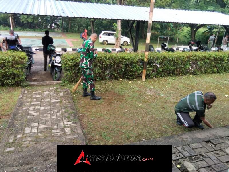 Ciptakan Lingkungan Kerja Nyaman, Kodim 1618/TTU Laksanakan Pembersihan Pangkalan