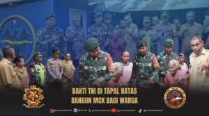 Alap Alap Peduli, Satgas Pamtas Yonarhanud 2 Kostrad Dirikan MCK Warga
