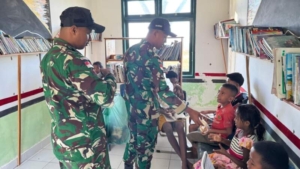 Yonarmed 12 Kostrad Bangun Semangat Belajar Anak Lewat Perpustakaan Pos