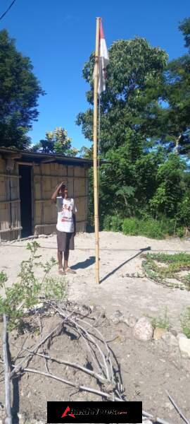 Kodim 1621/TTS Bangun Semangat Kebangsaan, Ratusan Rumah Warga Dipasangi Bendera Merah Putih