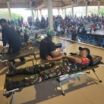 TNI Peduli Kemanusiaan, Prajurit Kodim Klungkung Sumbangkan Darah Di HUT Ke 7 BPD Kabupaten Klungkung
