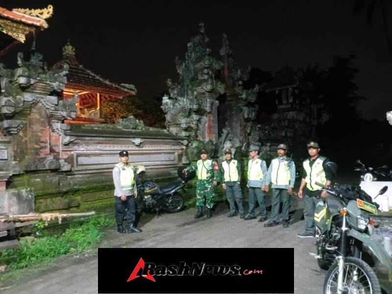 Sinergitas Tiga Pilar Desa Bongkasa Gelar Patroli Malam, Jaga Situasi Kamtibmas Tetap Kondusif