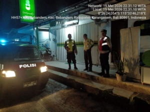 Jaga Kondusivitas Wilayah, Polsek Bebandem Intensifkan Blue Light Patrol di Objek Vital dan Pemukiman Warga