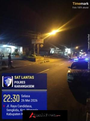 Cegah Balap Liar Sat Lantas Polres Karangasem Gelar Patroli pada Malam Hari