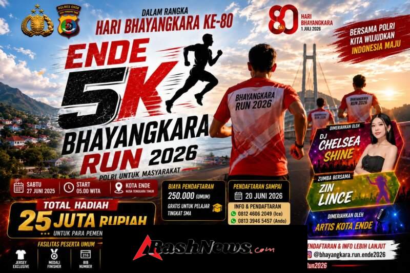Sambut Hari Bhayangkara ke-80, Polres Ende Gelar Bhayangkara Run 2026 dan Turnamen Futsal Kapolres Cup Berhadiah Rp55 Juta