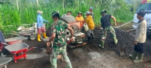 Program unggulan TNI AD TMMD ke 128 Kodim 1623/Karangasem kembali berkarya dengan Pembangunan rabat beton sepanjang 1.450 meter.
