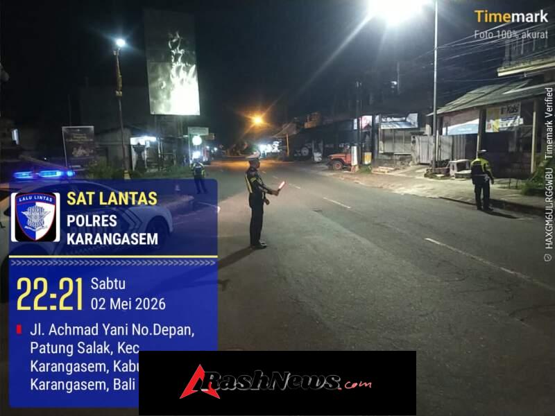 Cegah Balap Liar Sat Lantas Polres Karangasem Gelar Patroli pada Malam Mingu