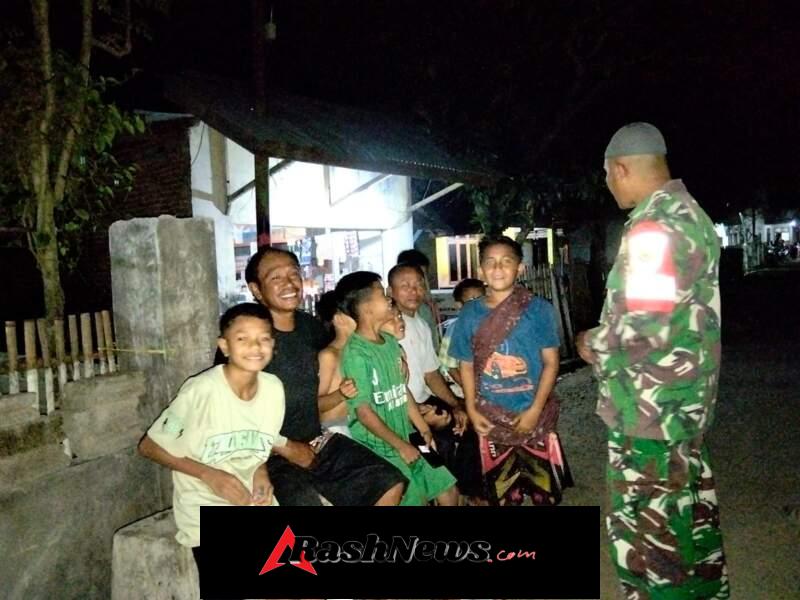 Babinsa Koramil 1614-03/Hu’u Ajak Warga Tingkatkan Kewaspadaan Malam Hari