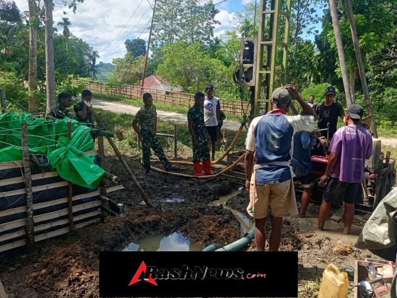 Hadirkan Air Bersih, TNI Bangun Sumur Bor di Desa Umbu Wangu