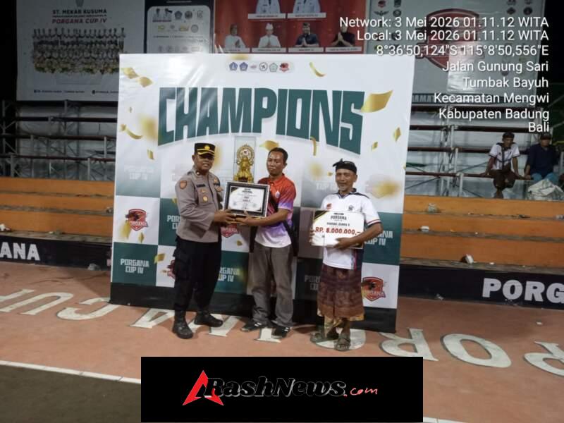 Kapolsek Mengwi Hadiri Penutupan Turnamen Bola Voli Porgana Cup IV Tahun 2026