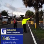 Sat Lantas Polres Karangasem Amankan Jalur Car Free Day di Jalan Veteran