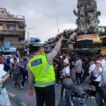 Polres dan Polsek Klungkung Amankan Kegiatan Jalan Santai HUT ke-7 FKKBPD.