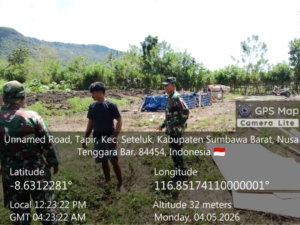 Danramil 1628-03/Seteluk Cek Langsung Progres Konstruksi KDKMP Desa Tapir