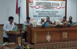 Hadiri Musda DPD FBN RI Kabupaten Klungkung, Kapten putu Agus Harap Tumbuhkan Semangat Bela Negara dan Penguatan Karakter Kebangsaan