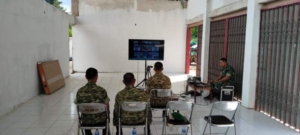 Bersama Perwira Staf, Dandim 1601/Sumba Timur Ikuti Vicon Nasional Koperasi Merah Putih