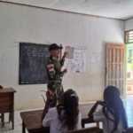 Majukan Pendidikan di Perbatasan, Satgas Pamtas Yonarhanud 2 Kostrad Beri Dukungan Gadik
