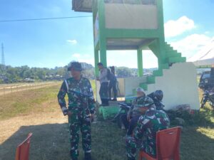 Demi Kelancaran Turnamen Pacuan Kuda Bupati Cup 2026, Personel Kodim 1613/Sumba Barat melaksanakan Pengamanan