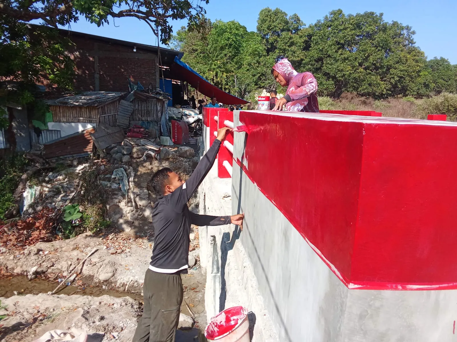 Sinergi TNI dan Masyarakat Wujudkan Infrastruktur Berkualitas, Jembatan ARMCO Masuki Tahap Finishing