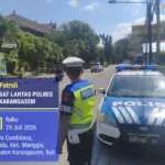 Satlantas Polres Karangasem Berikan Himbauan Parkir Truk di Obyek Wisata Candidasa