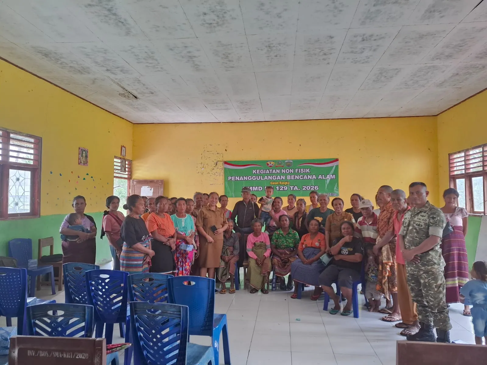 Kodim 1605/Belu dan BPBD Malaka Edukasi Warga Hadapi Banjir dan Puting Beliung Melalui TMMD Ke-129
