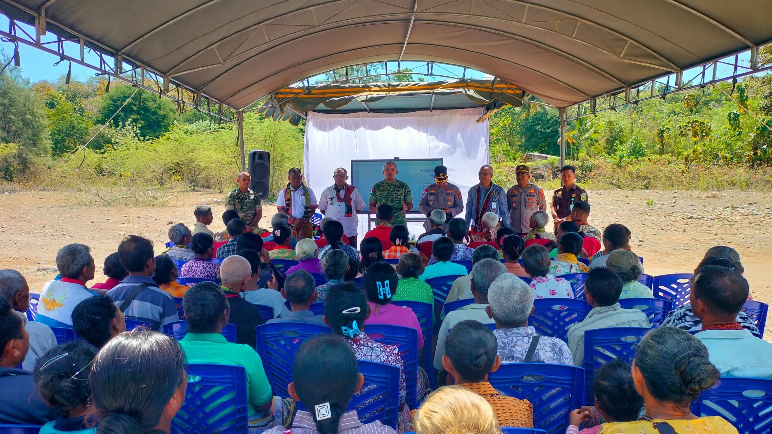 Presiden Prabowo Apresiasi Pengabdian TNI, Dandim 1618/TTU Ikuti Launching Jembatan dan Air Bersih