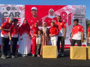 Dandim 1628/Sumbawa Barat Dukung Gerakan Nasionalisme melalui Car Free Day dan Pembagian Bendera Merah Putih
