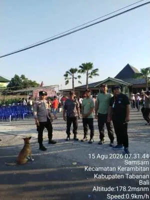 Jaga Kondusivitas Semarak HUT Kemerdekaan Republik Indonesia ke-81, Bhabinkamtibmas Desa Samaam Atensi Kegiatan Warga Desa Samsam