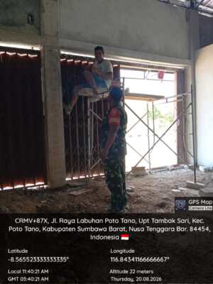 Wujudkan Pembangunan yang Tertib dan Lancar, Babinsa Tambak Sari Awasi Pengerjaan KDKMP