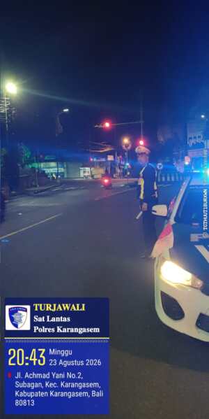 Blue Light Patrol di KTL 1, Satuan  Lalulintas Polres Karangasem Ciptakan Rasa Aman Pada Saat Malam Hari