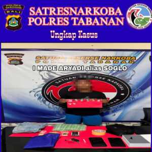 Satresnarkoba Polres Tabanan Ungkap Peredaran Shabu, 3,2 Gram Netto Diamankan