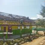 Atap Lama Ruang Kelas SMKN Nibaaf Dibongkar, Tahap Perbaikan Terus Dipersiapkan